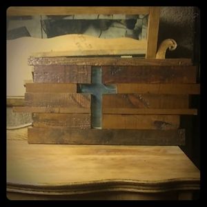 Handcrafted Cedar with mirrored cross